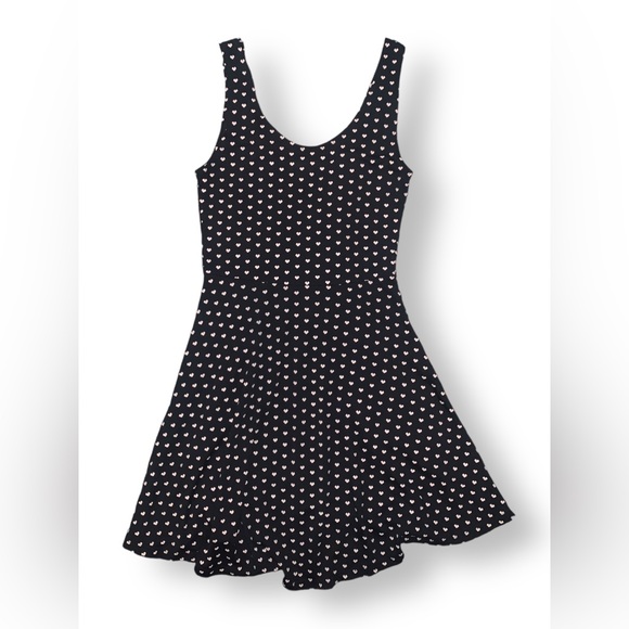 Delia’s Black Dress with White Hearts Size Small Sleeveless - Picture 1 of 2